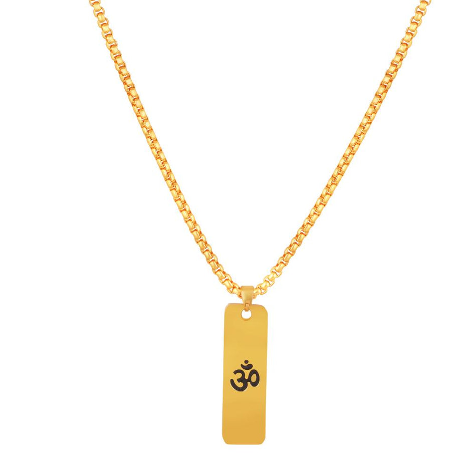 Gold OM Pendant Necklace Men Daily Wear Waterproof India