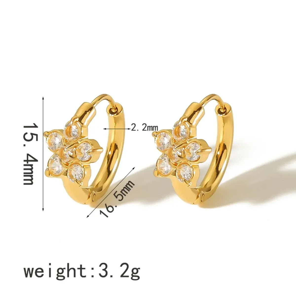 Flower Zircon Drop Earrings