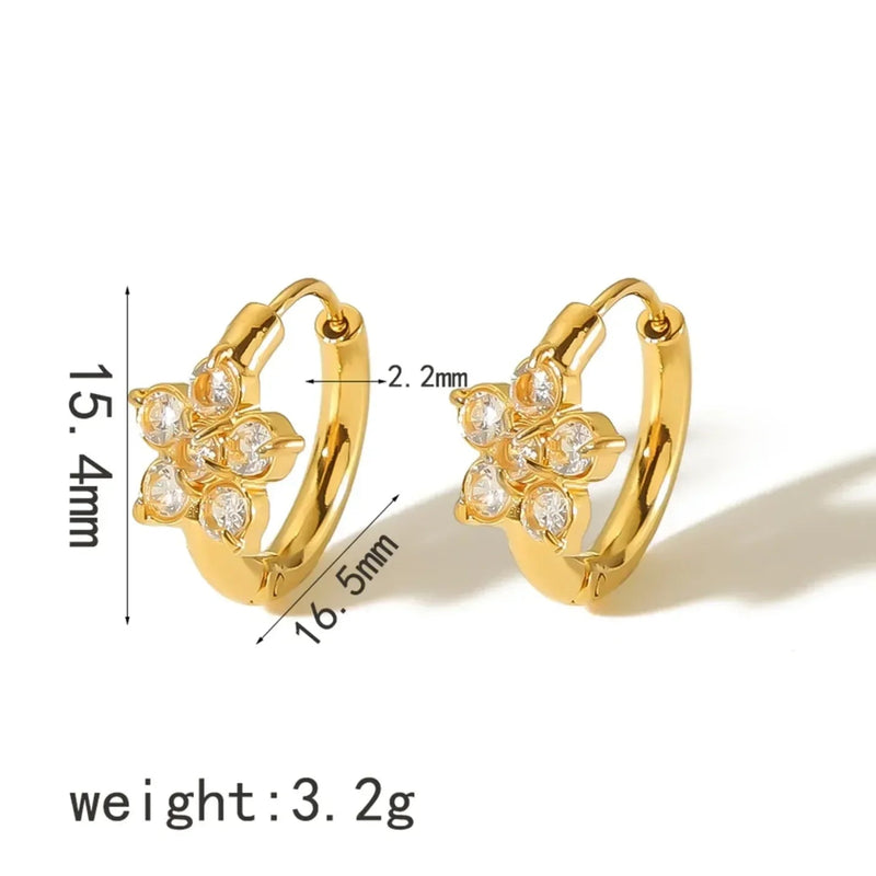 Flower Zircon Drop Earrings