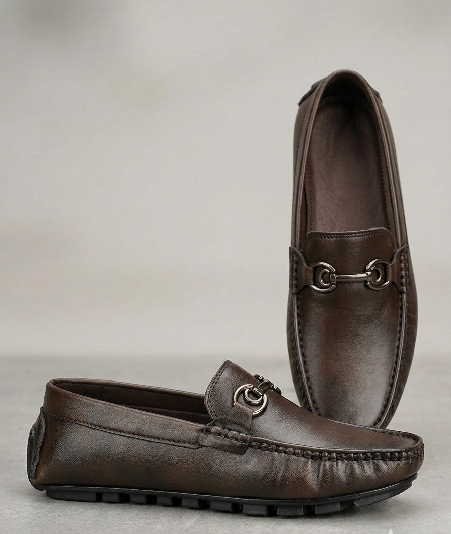 DevidOff-Learher Loafers- Brown/ Black-2