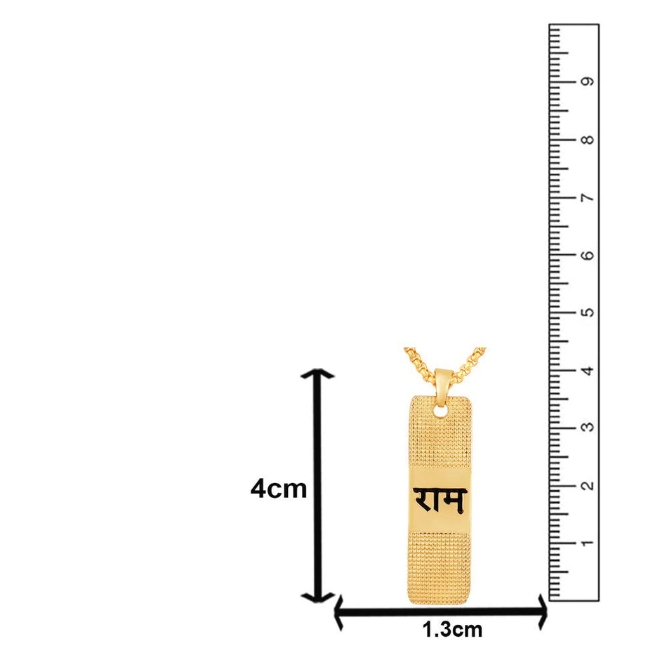 Ram Naam Pendant Gold Chain Men Anti-Tarnish UniqueJewels.in