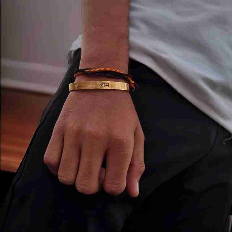 Spiritual Ram Kada Bracelet Gold Plated Men Waterproof India