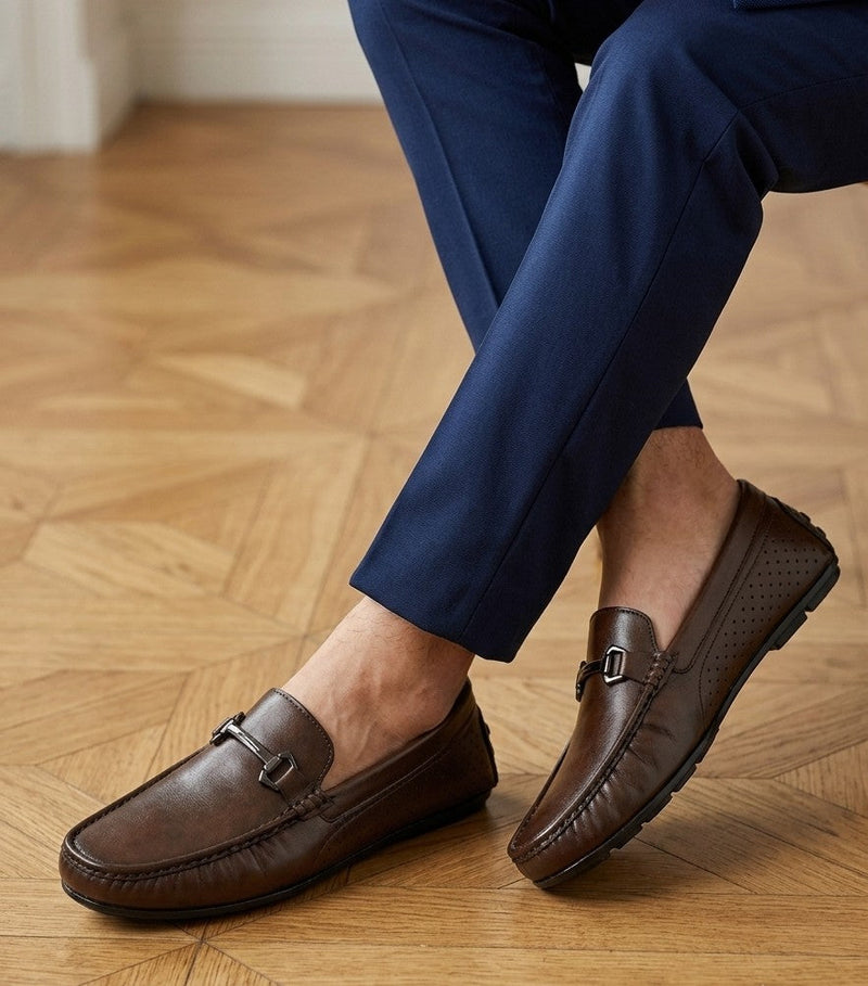 Hit&Fit- Leather Loafers- Brown-1