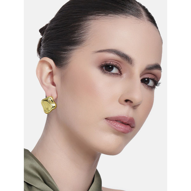 Demi Fine Gold Stud Earrings Close Up UniqueJewels.in