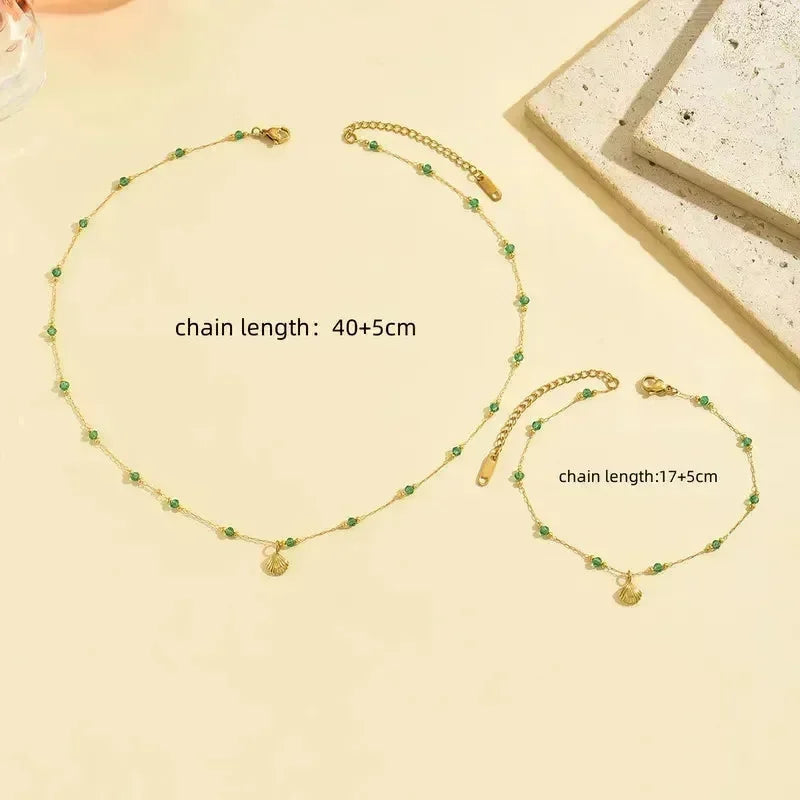 Luxy Shell Necklace & Bracelet