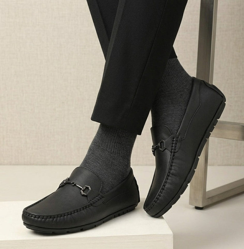 Lee Carry- Leather Loafers-Black-1