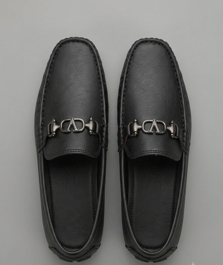 TopLine-Leather Loafers- Black-5