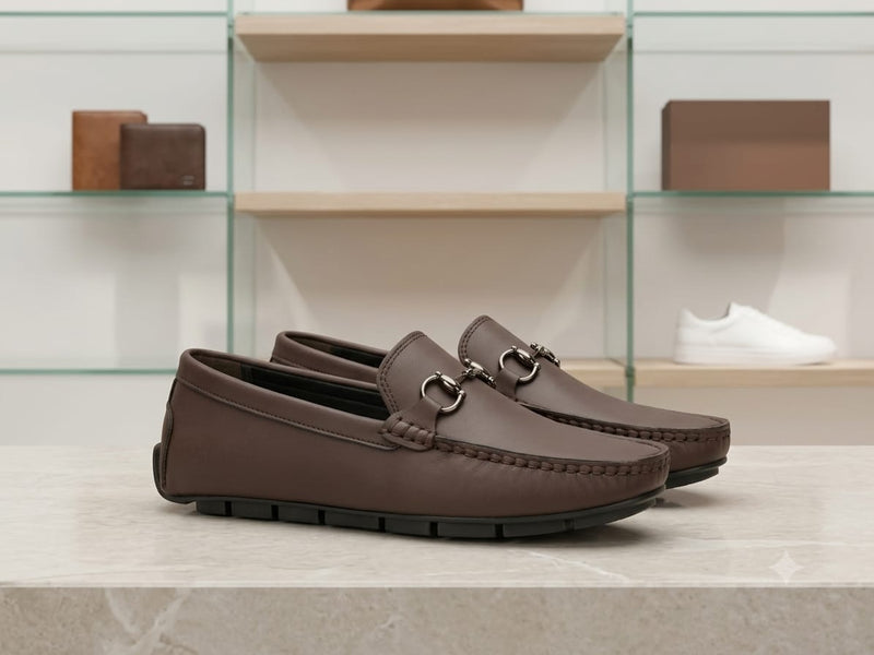 Soez&Out- Leather Loafers- Brown/ Black-4