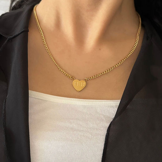 Gold Tone 1111 Pendant Necklace for Women Anti-Tarnish