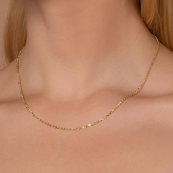 Anchor Chain Necklace 14K Gold Plated Stainless Steel India