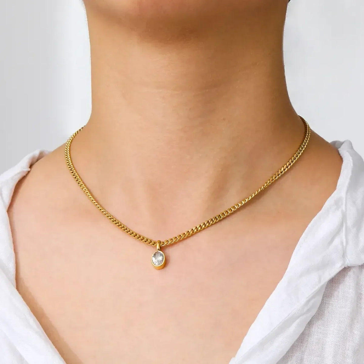 Modern Oval Chain Necklace