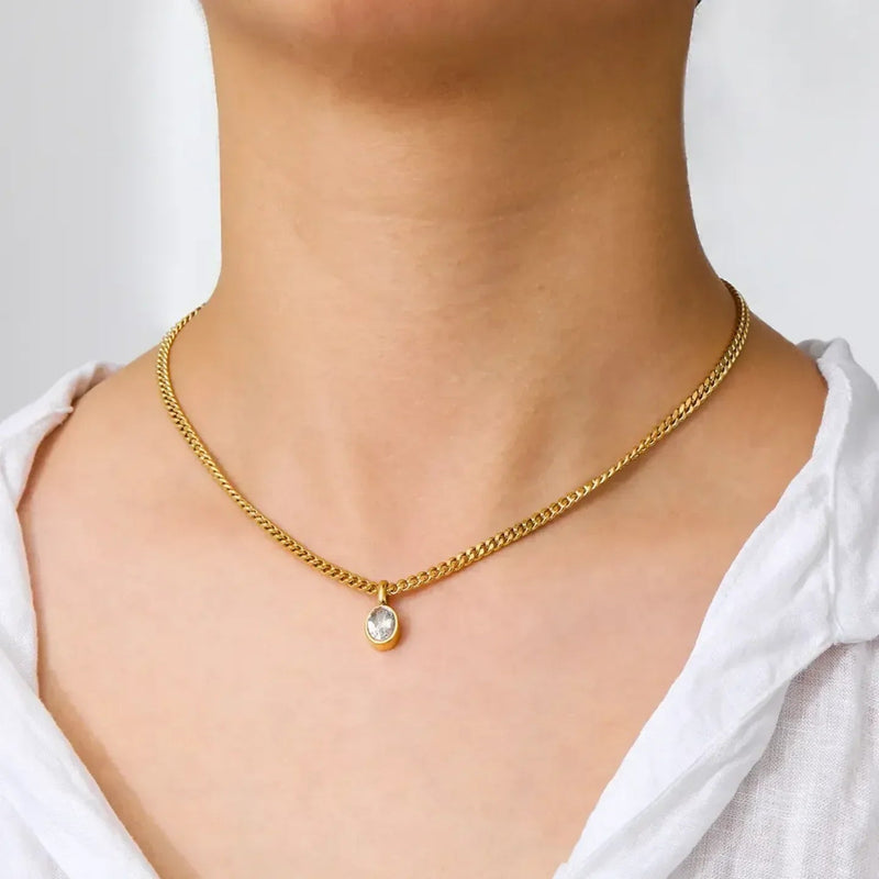 Modern Oval Chain Necklace