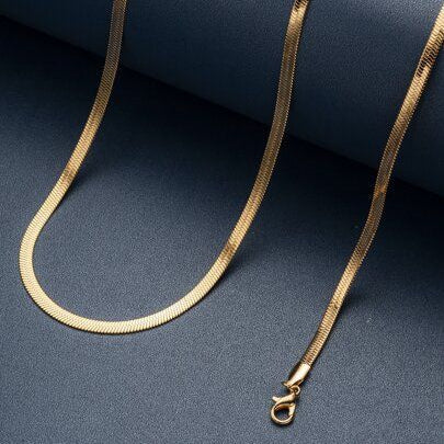 Gold PVD Snake Chain Close Up 2mm Men UniqueJewels.in India