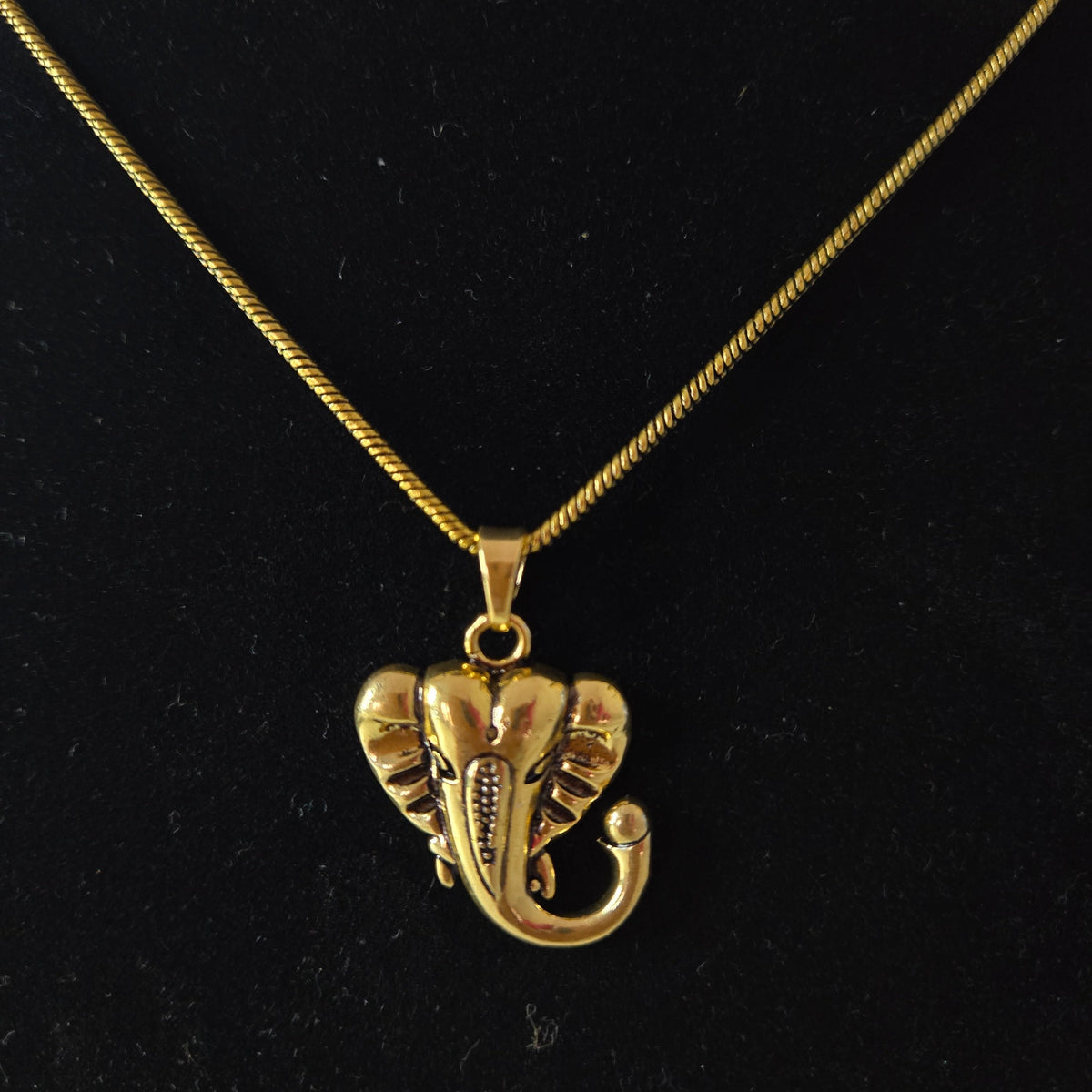 22K Gold Ganesh Pendant Chain Men Anti-Tarnish India