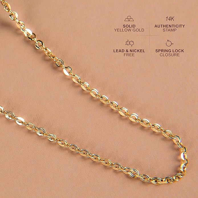 Diamond Cut Anchor Cable Chain 22K Gold PVD Waterproof Women