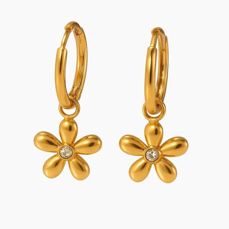 Artistic Flower Hoop Earrings