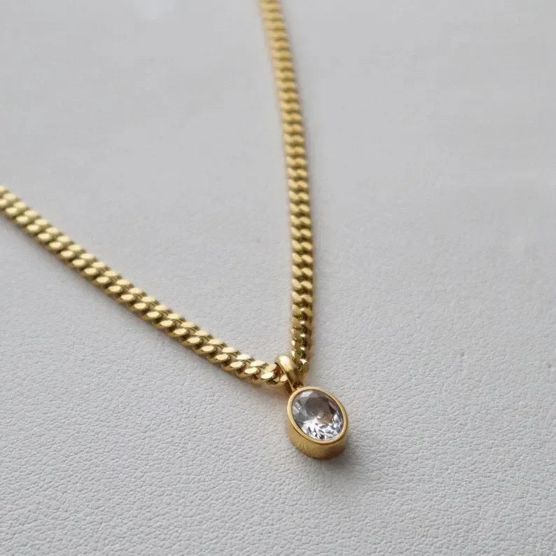 Modern Oval Chain Necklace
