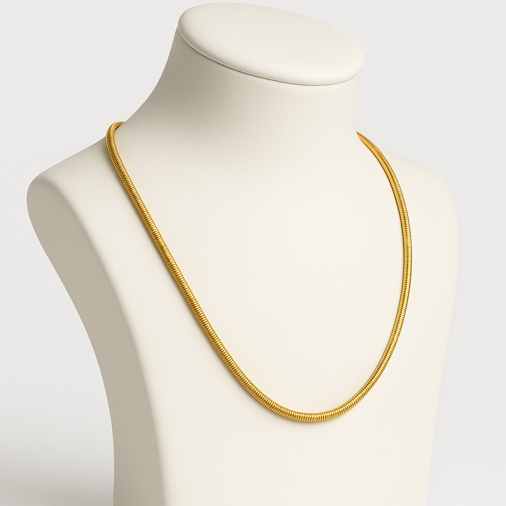Round Snake Chain 316L Stainless Steel Men Daily Wear