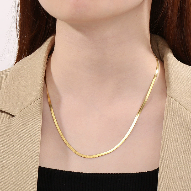 2mm Snake Chain 22K Gold Plated Anti-Tarnish Women Necklace India