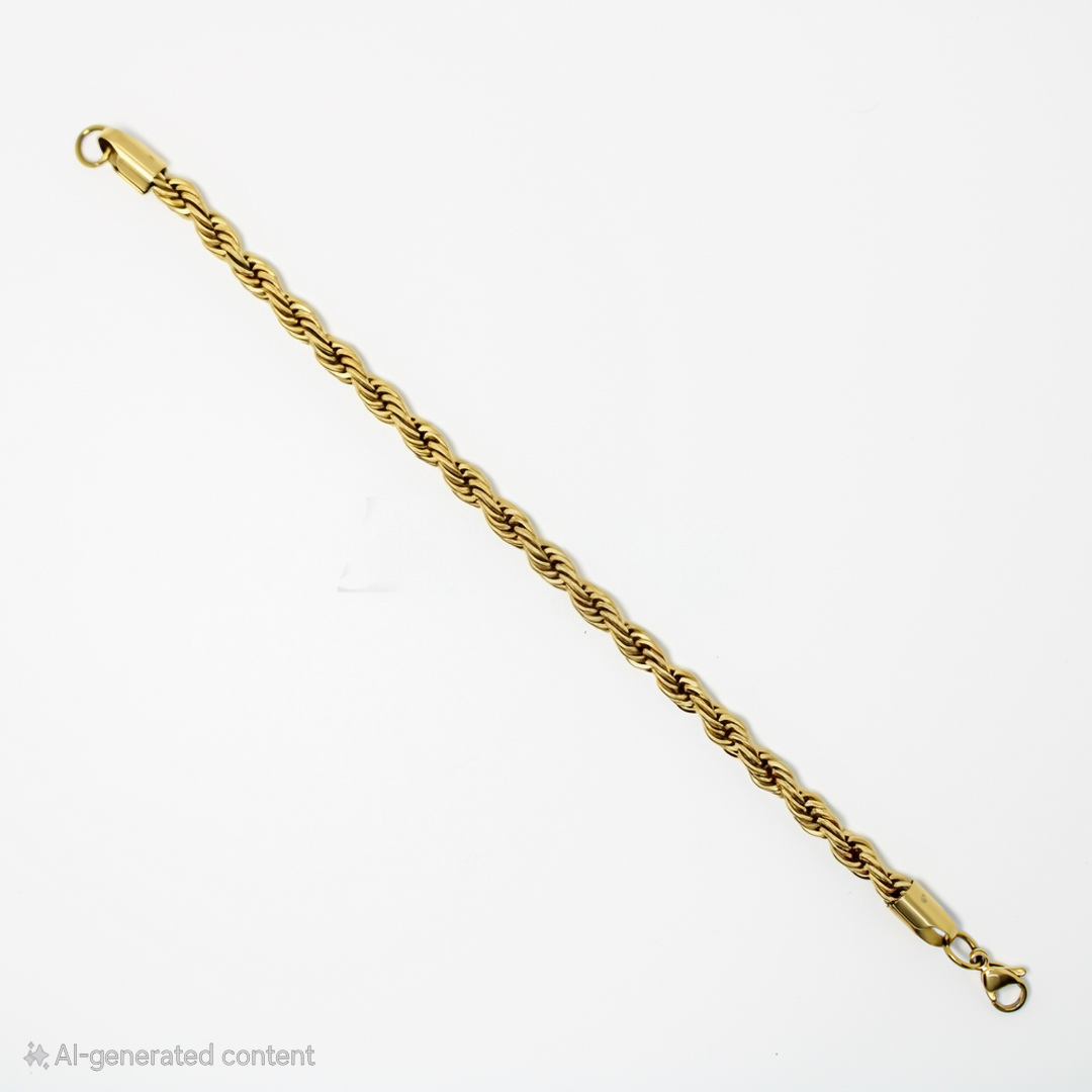 Rope Chain Bracelet Clasp Detail 22K Gold PVD Men India