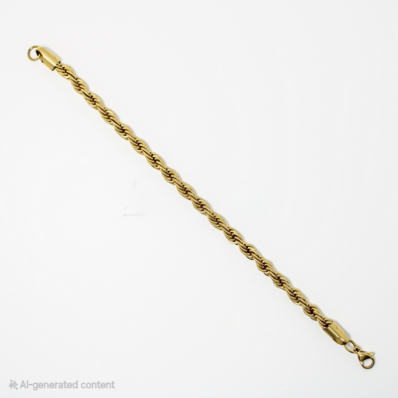Rope Chain Bracelet Clasp Detail 22K Gold PVD Men India