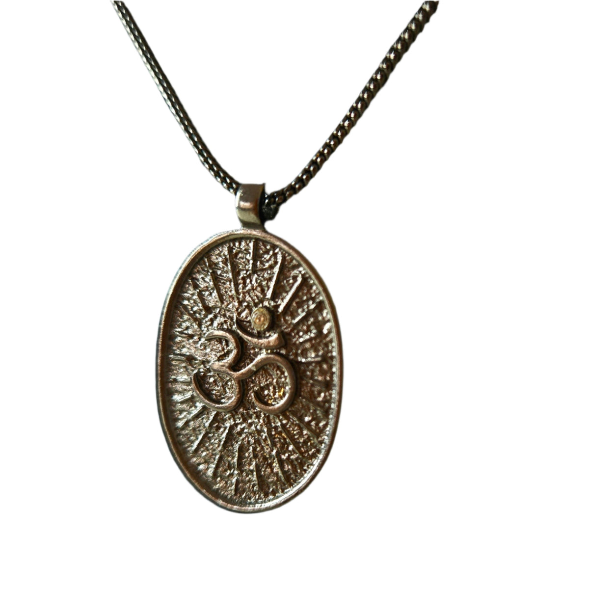 Handcrafted OM Pendant with Chain 3 Colours Black Gold Oxidised