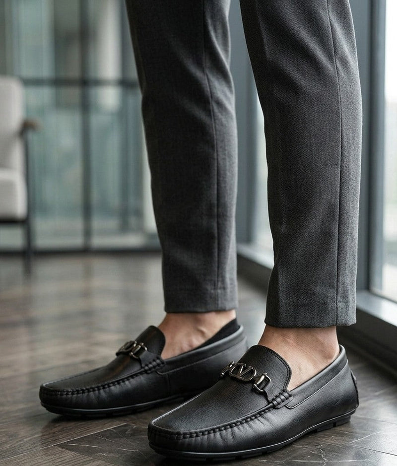 TopLine-Leather Loafers- Black-4
