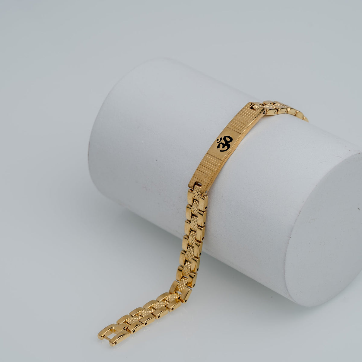 Gold Plated OM Bracelet Men Trending Spiritual Jewellery India