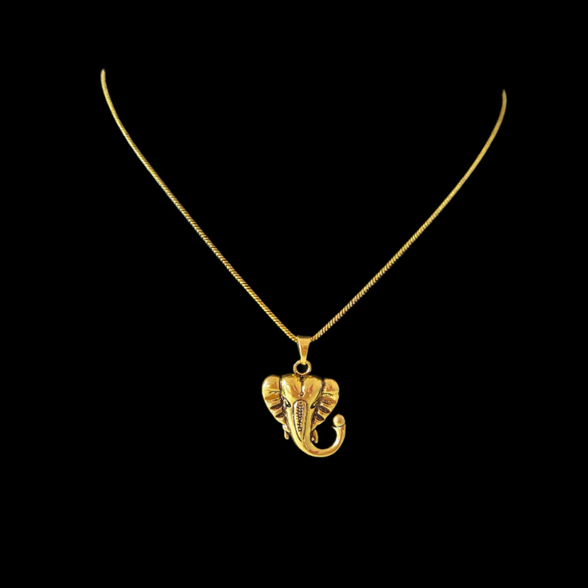 Ganesh Ji Pendant Worn on Neck Men Gold Chain UniqueJewels.in