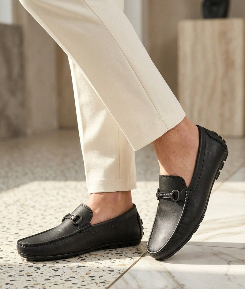 TopLine-Leather Loafers- Black-1