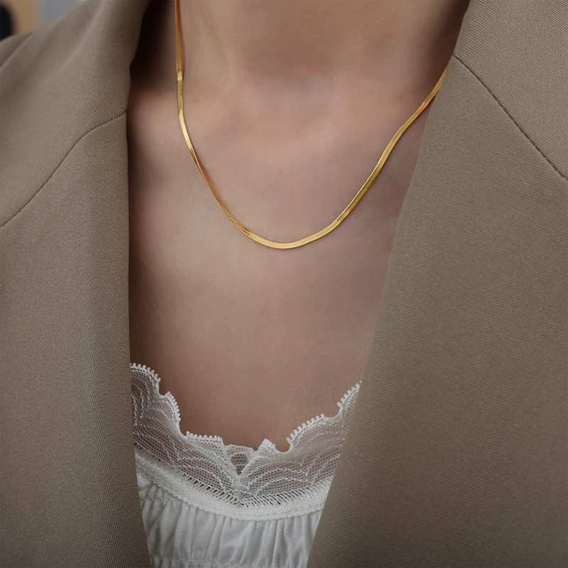 Slim 2mm Snake Chain Gold Plated Women Daily Wear UniqueJewels India
