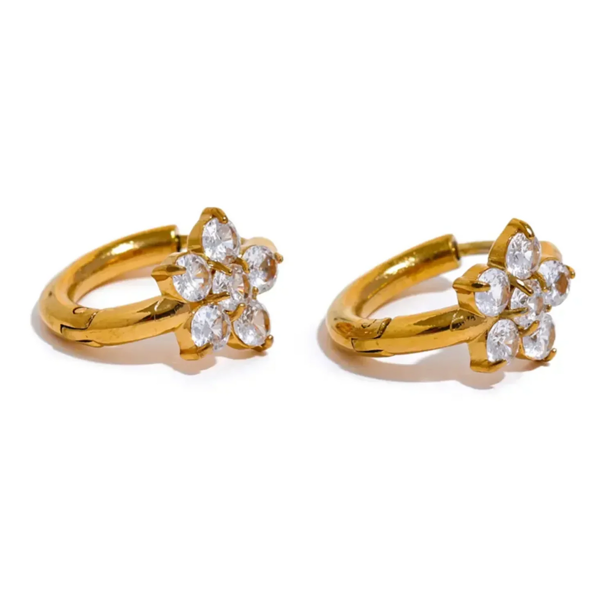 Flower Zircon Drop Earrings