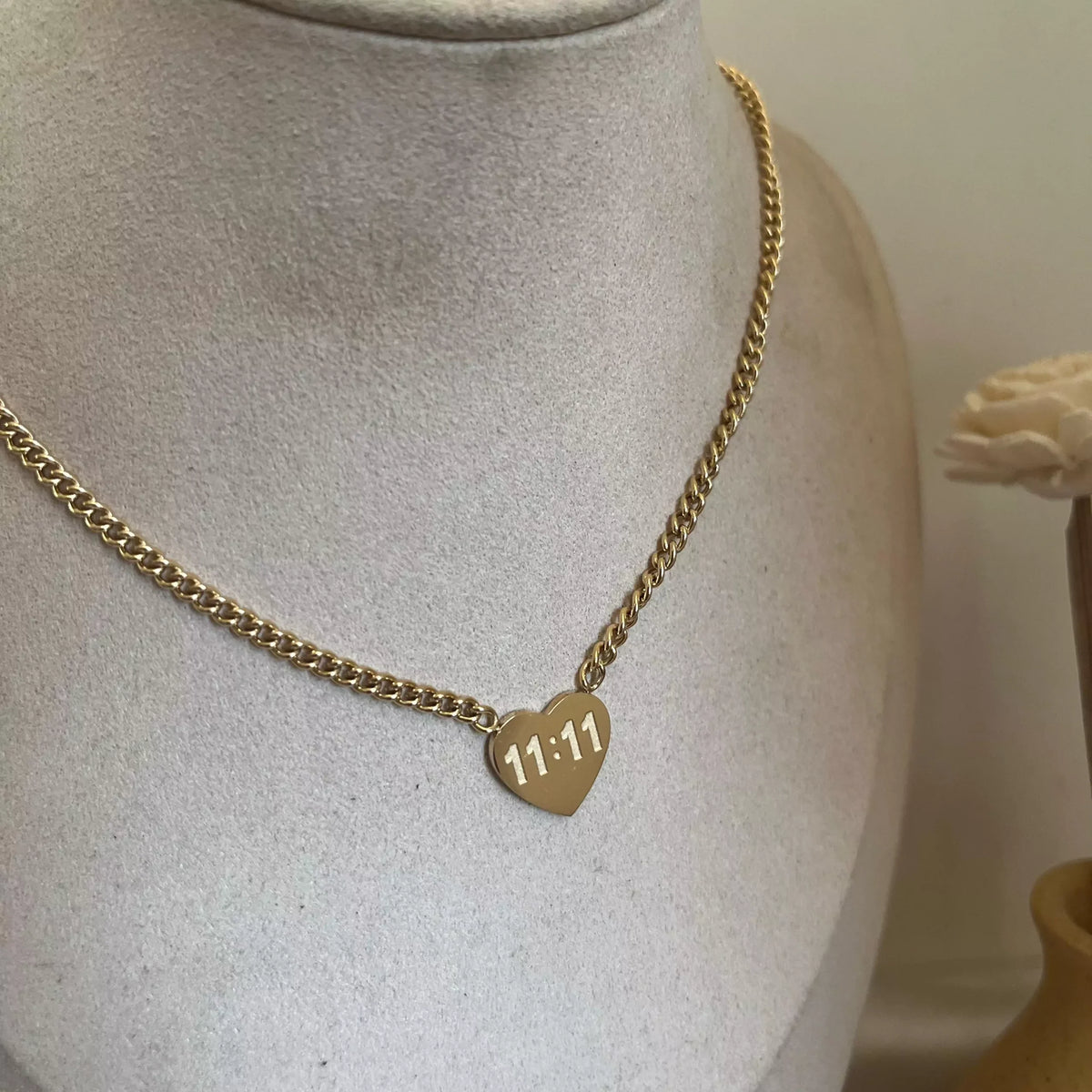 1111 Spiritual Pendant Gold Necklace Minimalist Layering India
