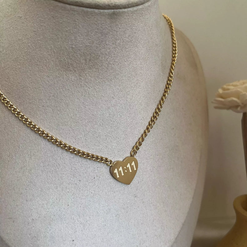 1111 Spiritual Pendant Gold Necklace Minimalist Layering India