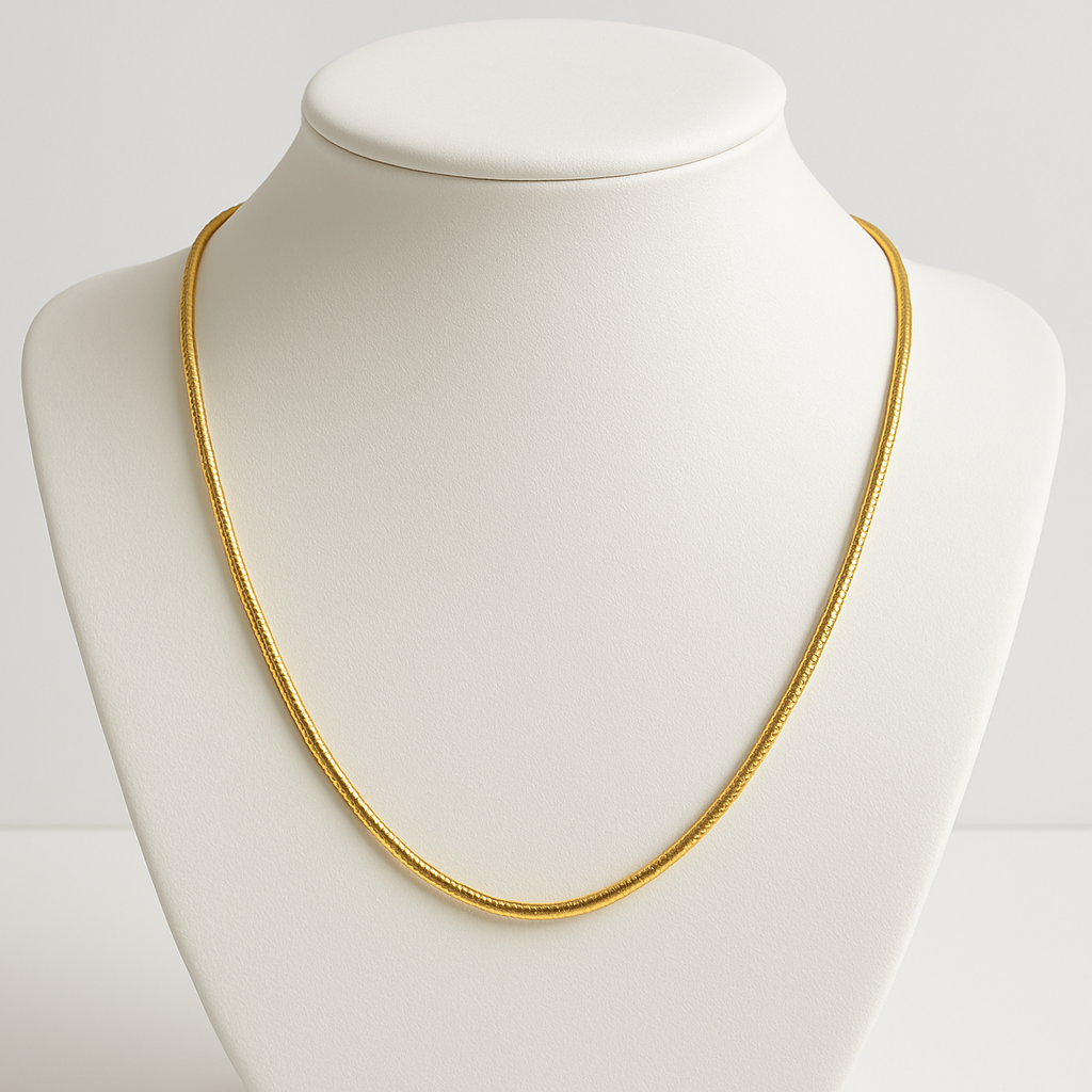 Round Snake Chain 22K Gold PVD Waterproof Daily Wear Men