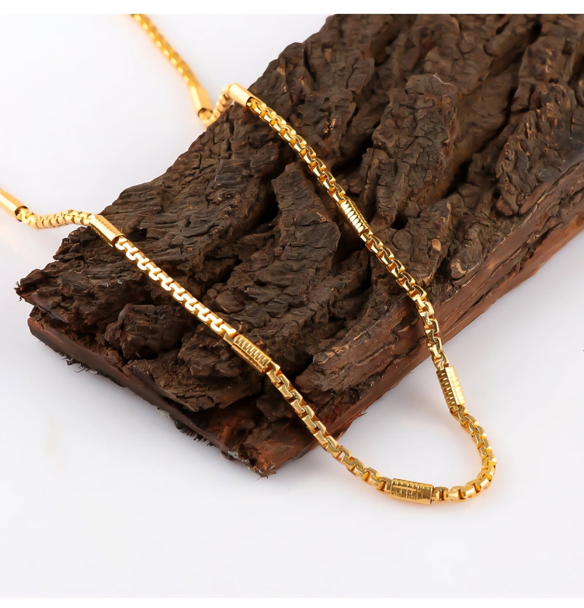 Molded Pattern Chain 22K Gold Plated 316L Surgical Steel Men India