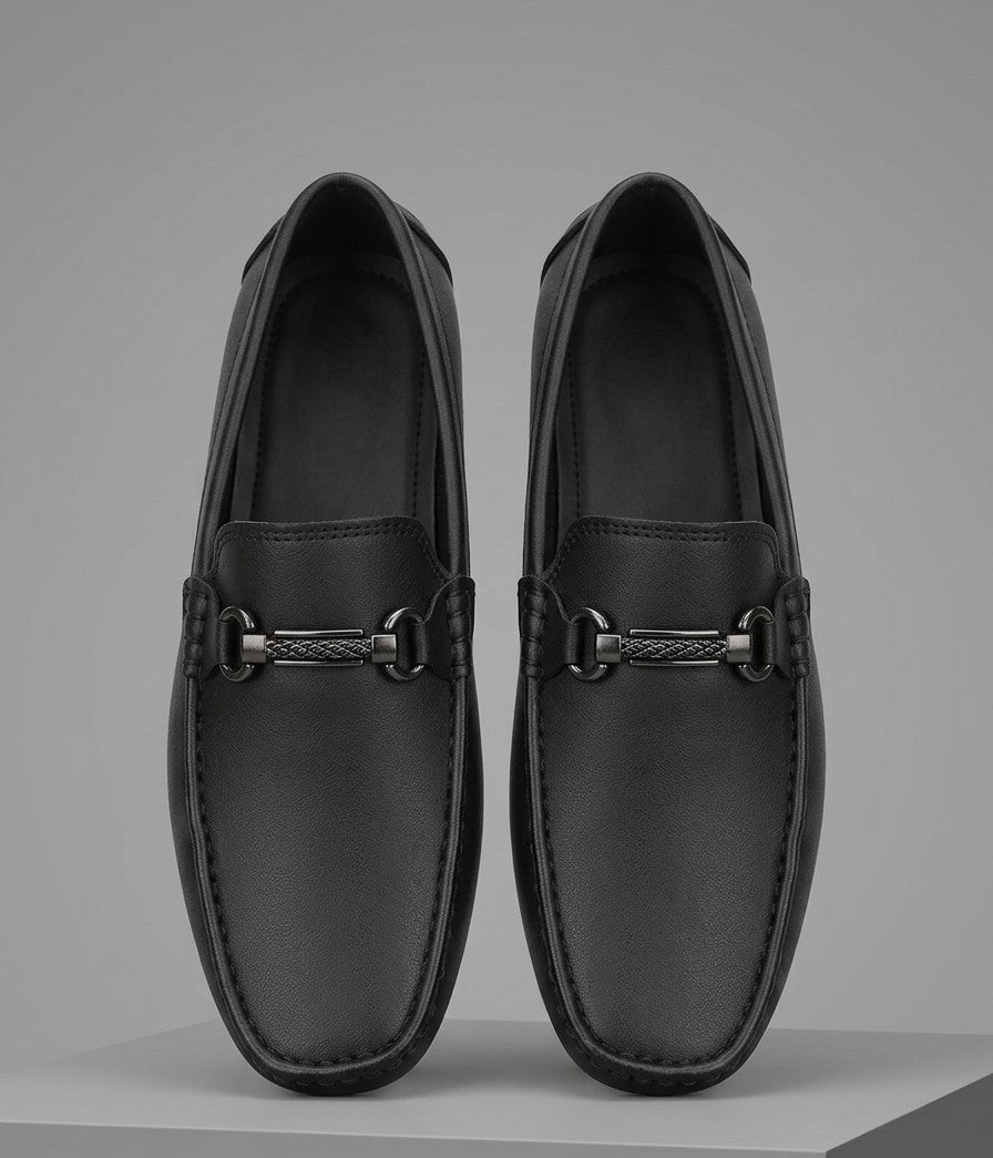 TopLine-Leather Loafers- Black-3