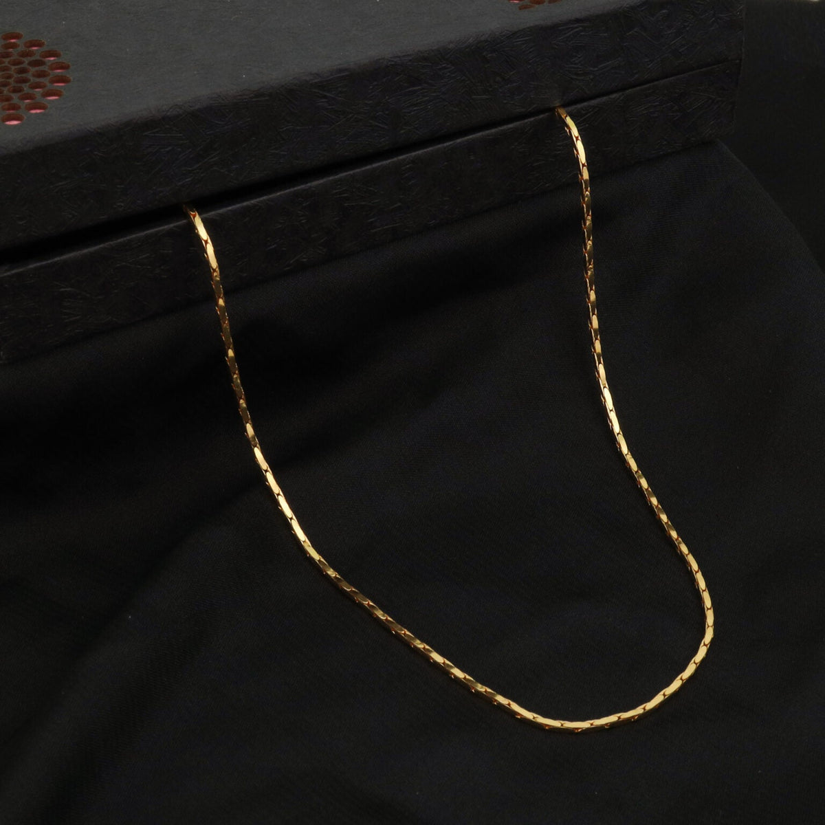 22K Gold Thin Minimal Chain Men Lightweight Daily Wear