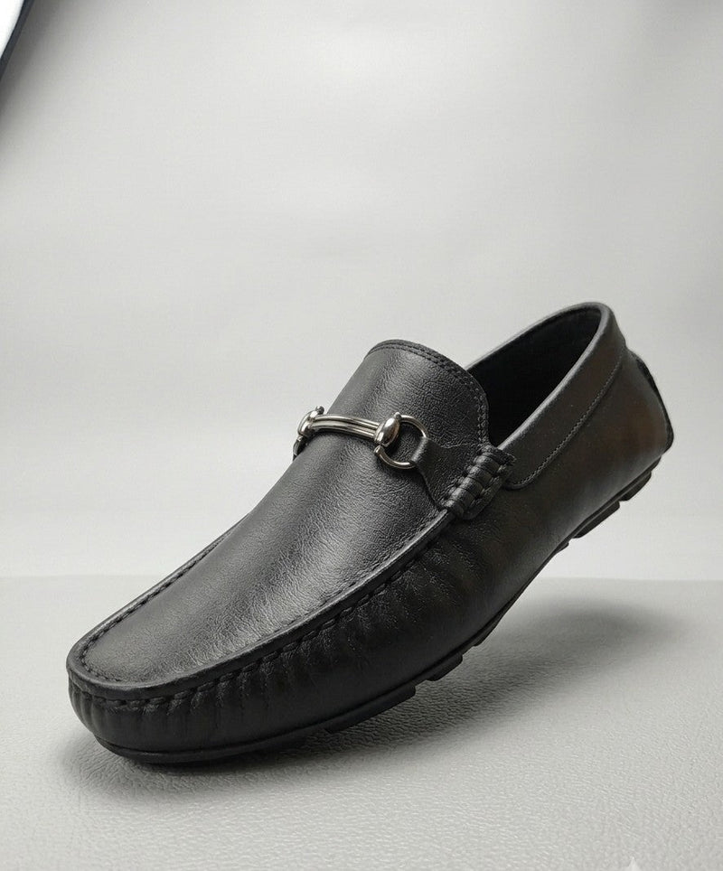 London Eye- Leather Loafers- Black-3