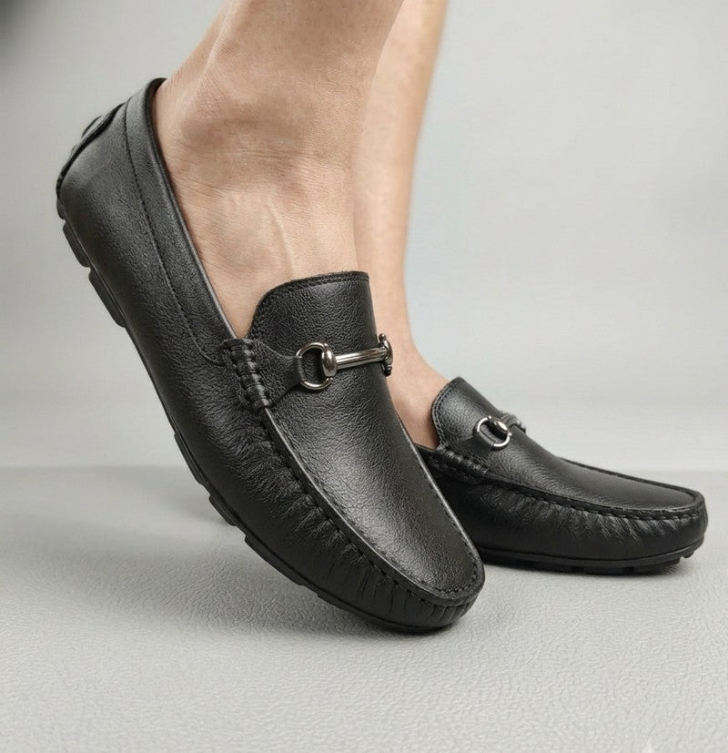 London Eye- Leather Loafers- Black-4