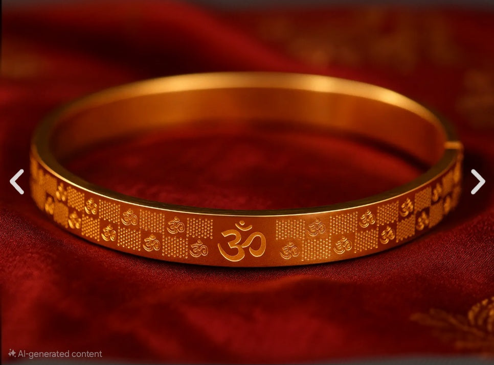 OM Kada Gold Bracelet Men Anti-Tarnish Waterproof Daily Wear