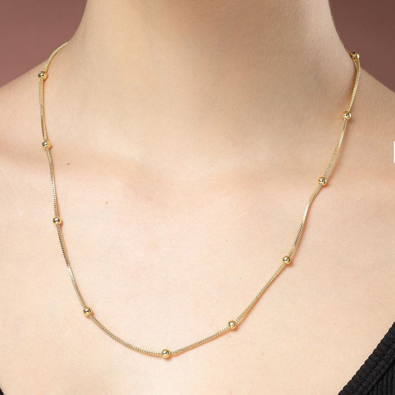 Gold Plated Minimal Chain Women 22K Gold PVD Waterproof