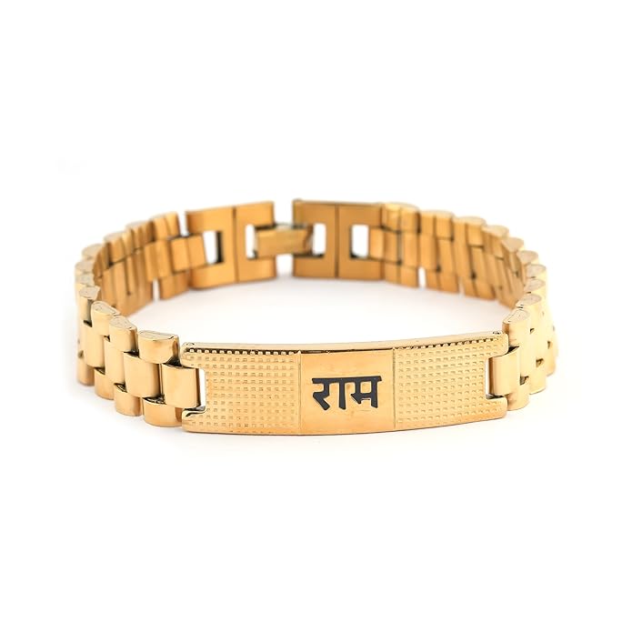 RAM OM Gold Bracelet Men UniqueJewels.in Anti-Tarnish
