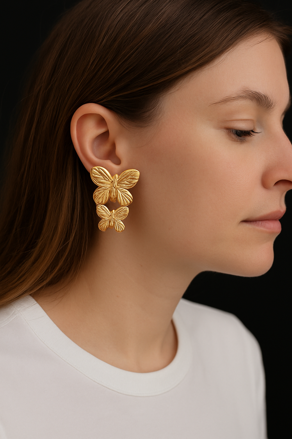 Gold Butterfly Earrings Women Jewellery India Anti-Tarnish