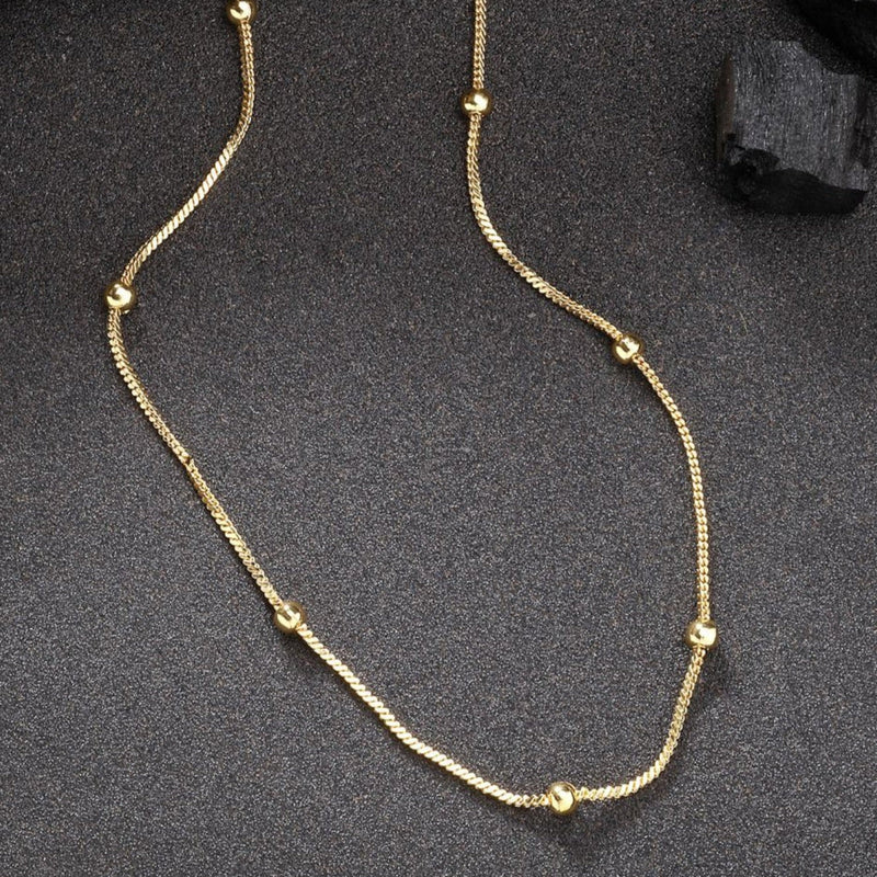 Women Minimal Gold Chain S-Hook Closure Daily Wear