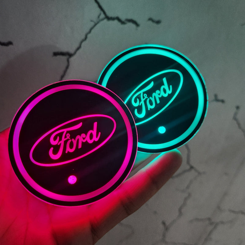 LED Car Cup Holder Lamp Light 2 pcs