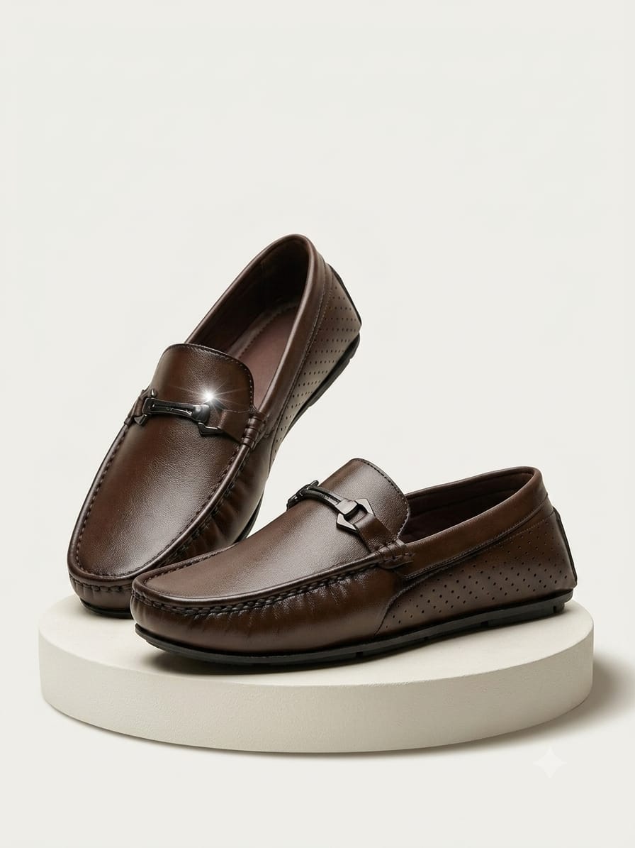 Hit&Fit- Leather Loafers- Brown-3