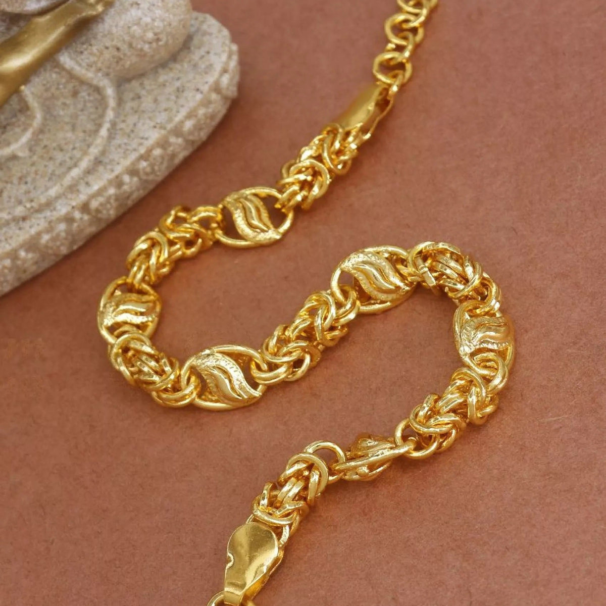 Nawabi Gold Bracelet Men Designer Daily Wear UniqueJewels.in India