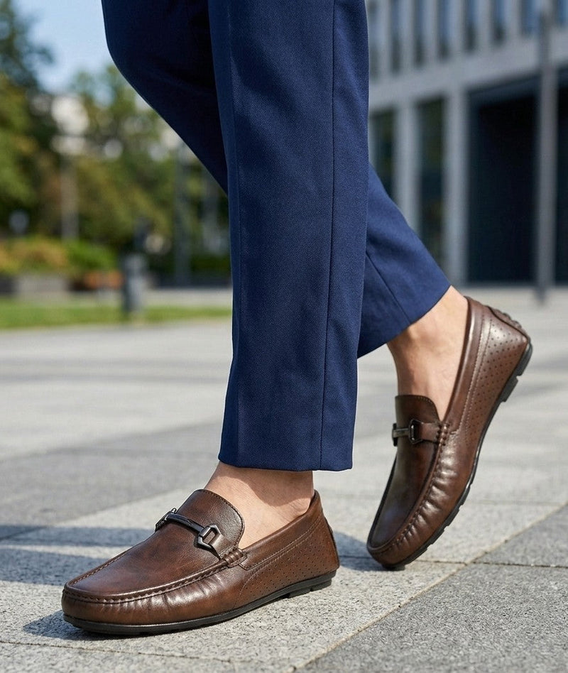 Hit&Fit- Leather Loafers- Brown-4