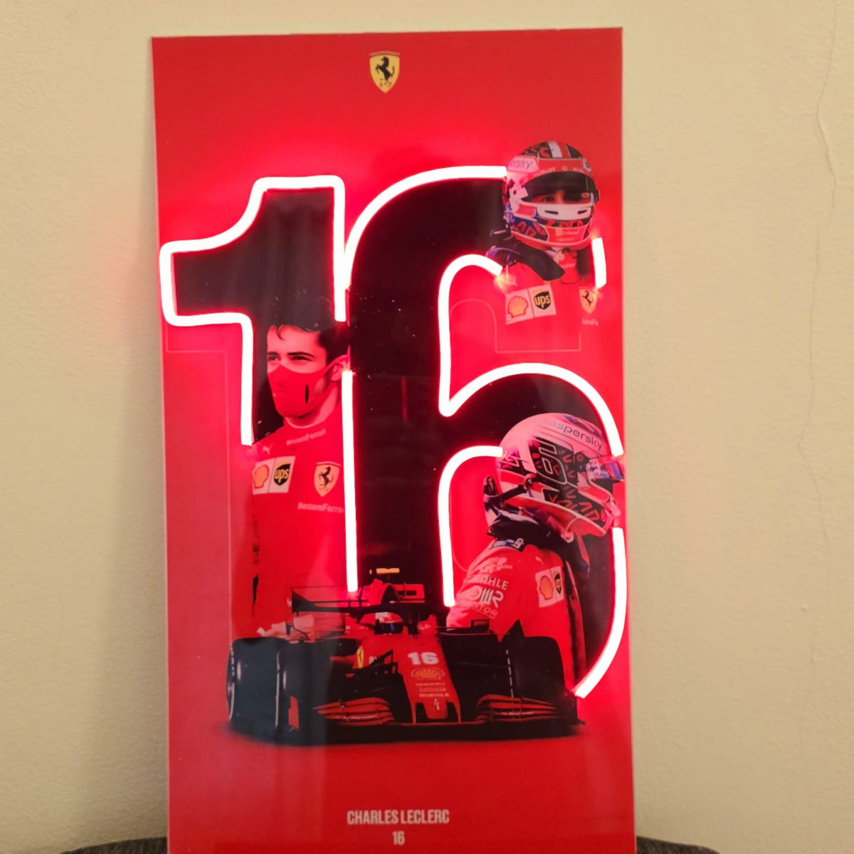 F1 Ferrari Charles Leclerc Uv print Neon Led 20"x12" | Neon Signs India — Image 3